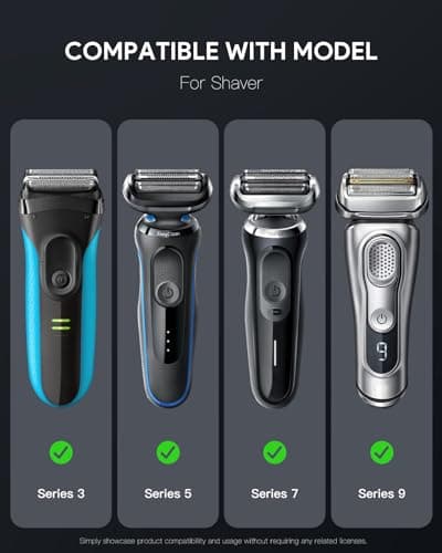 Yinke Case for Braun Series 3/5/7/9 Electric Razor Shaver, Hard Travel Protective Case, Extra Room for Accessories and Charger — view 2