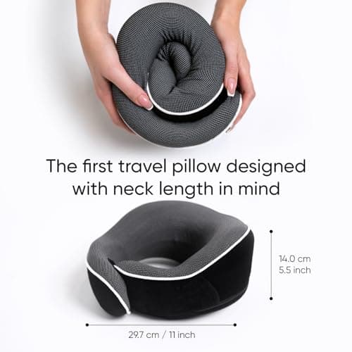 Proglobe Neck Pillow for Travel, Memory Foam, Long Haul Flights, Black — view 5