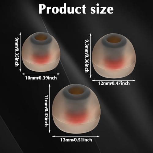 36Pcs Replacement Earbud Tips,Silicone Earbud Covers,Earbuds Rubber Tips Suitable for Earphone Inner Holes 4.5mm to 6mm,3 Colors,3 Sizes — view 5