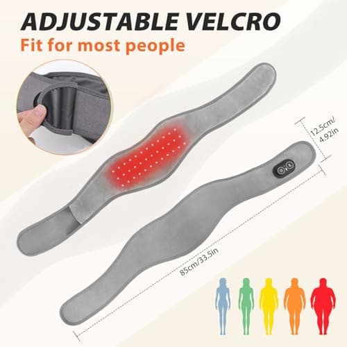 Grey Cordless Neck Heating Pad with Vibration Massage, Portable Neck Warmer with 660nm Red Light, 3 Heat Levels, 3 Vibration Modes, and 3000mAh Battery, Suitable for Women Men, 85cm Length — view 6