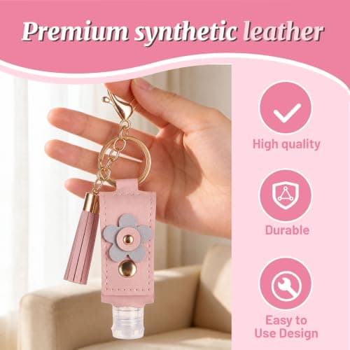 Jifudaciko 2 Pcs Hand Sanitiser with Clip, 30ml Refillable Empty Travel Bottles for Hand Sanitizer Lotion, Hand Sanitiser Keyring Holder for Purse Backpack, Portable Hygiene Accessory — view 3