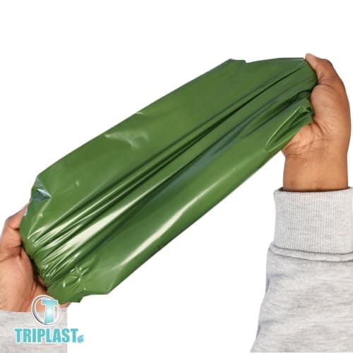 Triplast 12 x 16-Inch Plastic Mailing Postal Bag - Olive Green (Pack of 100) — view 6