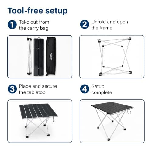 Vivo Technologies Lightweight Portable Camping Table,Outdoor Folding Table Compact Roll Up Tables Easy to Carry and Clean,Tent Table for Camping, Picnic, Hiking, BBQ Home Use 55x40x37cm(Medium) — view 6