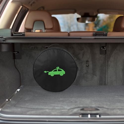 Angoily Ev Charger Storage Case round Oxford Cloth Black Portable — view 6