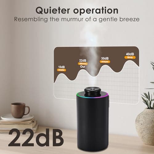 Waterless Diffuser for Essential Oil, 7 Colors LED Light，Aluminum Alloy — view 5