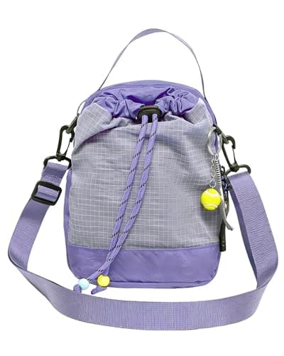 HAUMAUH Crossbody Sling Bag for Women & Men | Shoulder Small Bags with Water Bottle Holder | Lightweight for Travel Hiking Beach & Outdoor Activities (Purple)