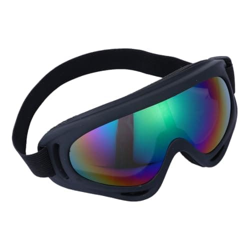 Windproof Outdoor Ski Goggle for Hiking and Cycling Black PC Rubber