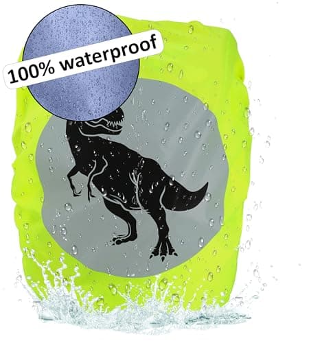 EANAGO 100% waterproof kids backpack rain cover - highly reflective school bag protector for school kids - lightweight & durable - giant reflector to increase safety — view 6