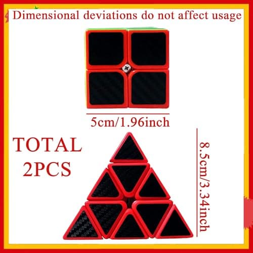 Carbon Fiber Speed Cube Set 2x2x2 3x3x3 Pyramid Magic Cube Puzzle Cube — view 2