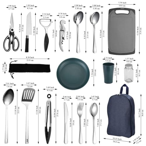 Homquen Camping Cooking Set, 33pcs Camping Cooking Equipment, Camping Kitchen, Camping Essentials, Camping Utensils Set for Travel, Hiking, Picnics, BBQs and Parties — view 2