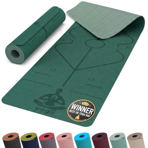 Yogii Non-Slip 6mm TPE Yoga Mat with Alignment Guides