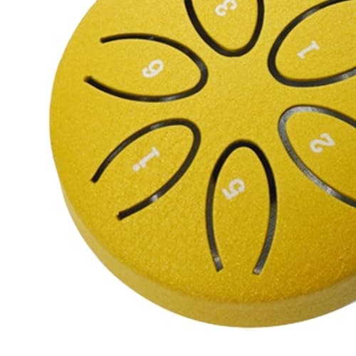 harayaa Steel Tongue Drum with Mallet 3inch 6 Tones Educational Toy Musical Instrument Ethereal Drum for Concert Beginner Kids Travel, Gold — view 5