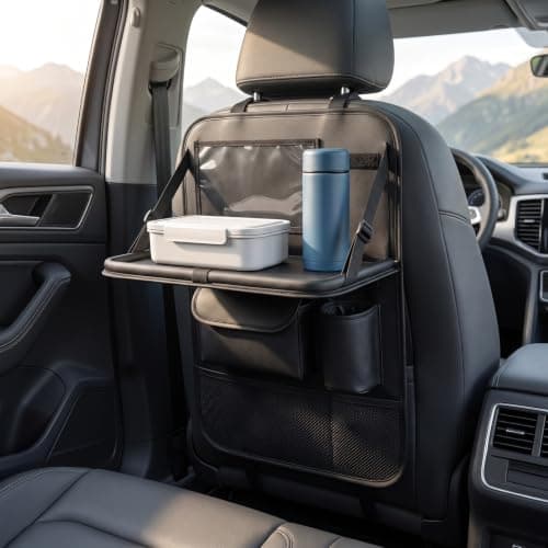 Meralo Car Seat Organiser with Foldable Tray Table — view 3