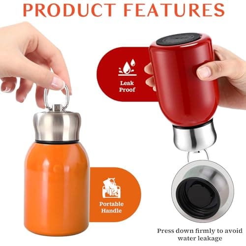 4 Pack Small Stainless Steel Water Bottles, 300ml Insulated Flasks — view 4