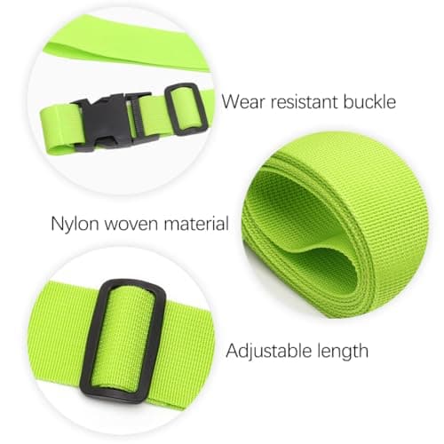 Luggage Straps for Suitcase Heavy Adjustable Suitcase Straps with Quick Release Buckle Suitcase Identifier Bands for Travel Case Non-Slip Travel Belt Travel Accessories (Green, 2pcs) — view 3