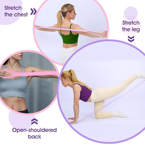 3 Pcs Resistance Bands, Figure 8 Resistance Bands with Handles, Elastic Exercise Band for Yoga Pilates Arm Back Shoulder Training Portable Workout Equipment for Home Gym Travel — view 5