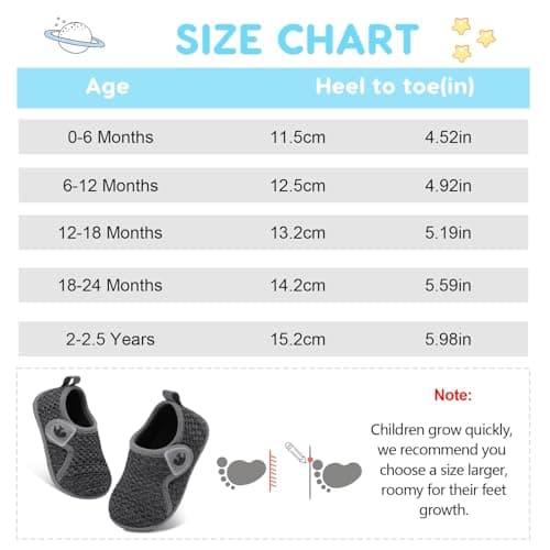 JIASUQI Baby Shoes Boys Girls Breathable First Walking Shoes Infant Soft Sneakers Crib Shoes Lightweight Slip On Shoes(Grey,12-18 Months) — view 3