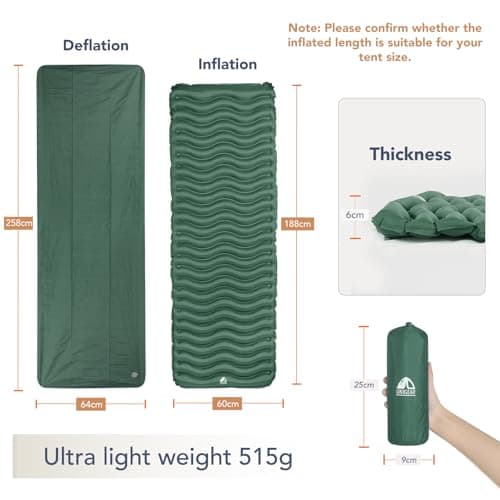Unigear Inflatable Sleeping Mat, Compact Lightweight Camping Mat for Hiking — view 2