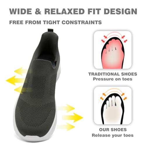 Dhinash Fashion Trainers Mens Slip on Trainers Casual Lightweight Breathable Nordic Walking Shoes Road Running Shoes Outdoor Sports Gym Athletic Fitness Sneakers Green 8UK — view 4