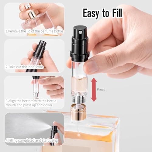 Vinuwu Refillable Perfume Atomiser 2 Pack 5ml (Silver+Pink) — view 5