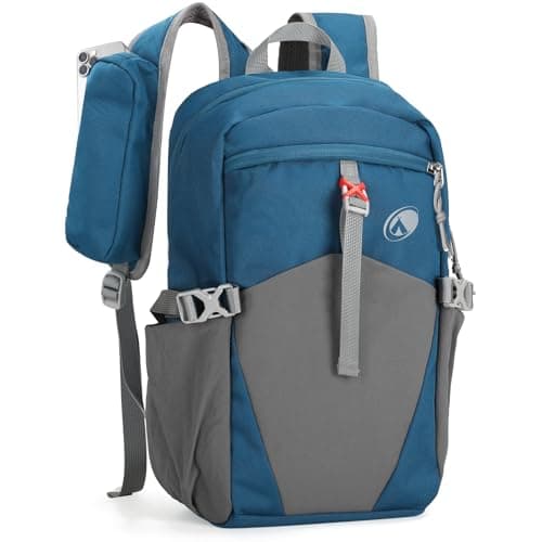 Outplea 12L Small Hiking Backpack for Man Women Kids, Mini Waterproof Casual Daypack with Phone Holder, Children's Outdoor Rucksack, Blue