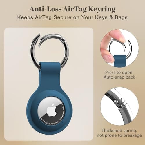 PESTON AirTag Holder Keyring, 5-Pack Case for Apple AirTag 1st and 2nd Gen — view 6