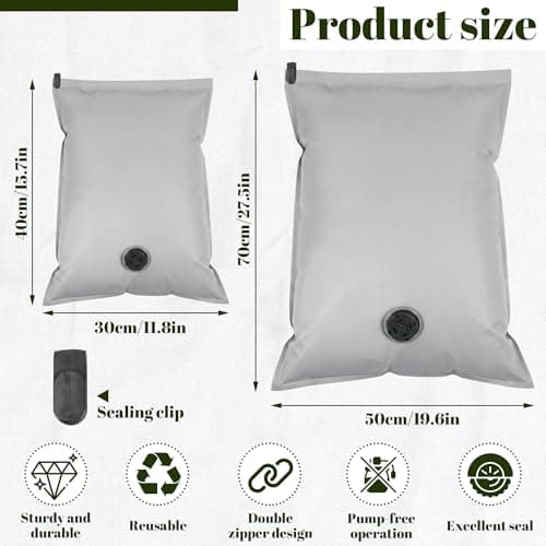 2 Pack Hand Roll Vacuum Bags Oxford Fabric Portable for Travel — view 2