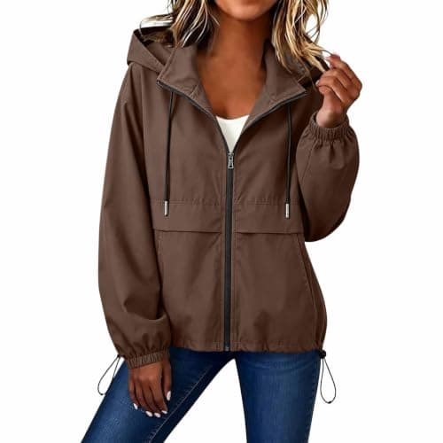 Jacket for Women UK Ladies Waterproof Coat Lightweight Windbreaker