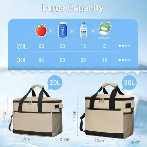 Kono Cool Bag Collapsible Soft Cool Box Insulated Large Lunch Bag — view 2