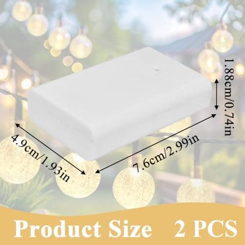 3 X AA Battery Holder Case with USB Port, 4.5V Portable Battery Power Bank, Battery Box for LED Strip, Fairy String Lights, Curtain Lights, Indoor‑Outdoor DIY Lighting Projects (Milky white, 2 Pcs) — view 3