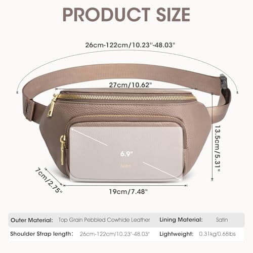 Kattee Leather Bum Bags Women,Small Antitheft Fanny Pack with RFID Blocking — view 4