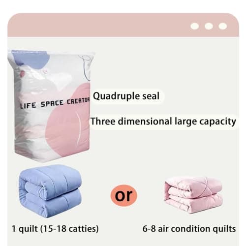 2PCS Large No Pump Vacuum Storage Bags,Press& Seal, No Pump Needed（L） — view 3