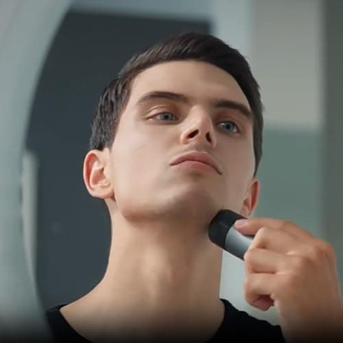 Sized Electric Shaver with USB Recharging Travel Trimmer, Red — view 2