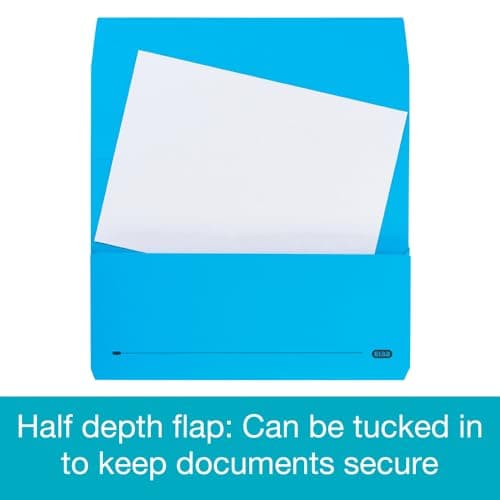 Elba Foolscap Document Wallets, Blue A4+ Folders for Paperwork, Pack of 25 — view 5