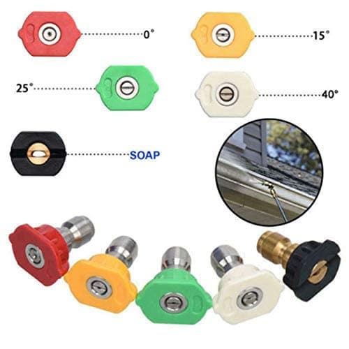 Fai Top Pressure Washer Nozzle Tips, 1/4" Quick Connect, 5 Pack Multi Angle — view 4