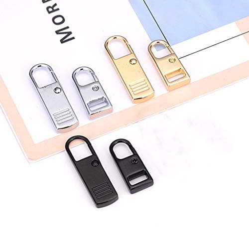 Zipper Pull Tab Replacement Metal Extension Handle Fixer Luggage Backpack Suitcase Button Spring Assortment — view 4