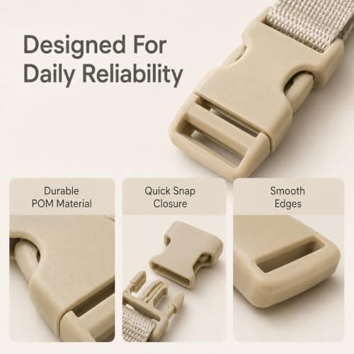 4Pcs Khaki 25mm Quick Release Buckles POM Clips for 1" Webbing Bag Straps — view 4