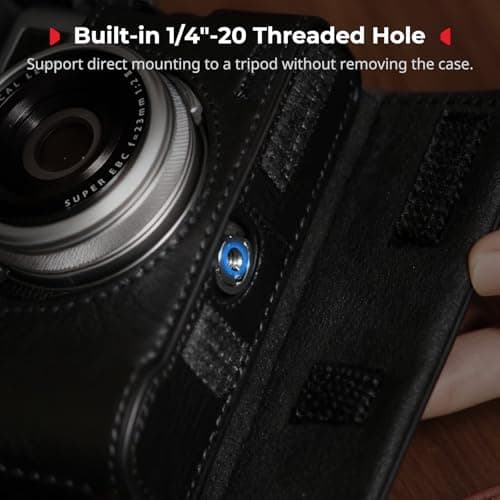 SMALLRIG Leather Case Kit for FUJIFILM X100VI, Including Half Cases, Flip Case Cover and Shoulder Strap, Genuine Leather Material, Portable and Protecting, Black - 5622 — view 5