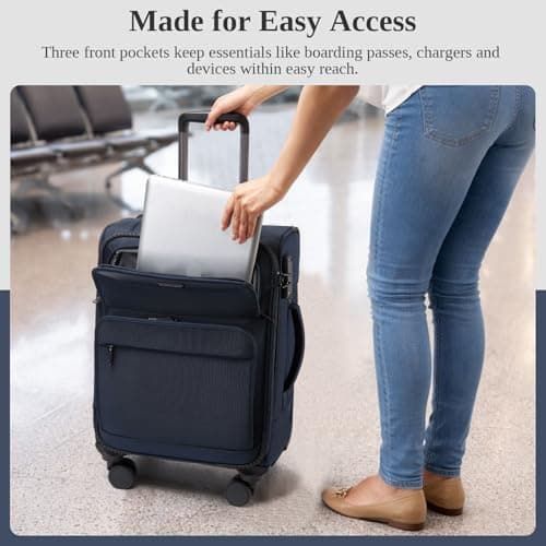 British Traveller Cabin Suitcase, Lightweight Softside Hand Luggage — view 5