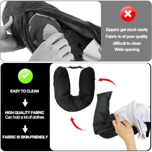 Nylon U Shaped Pillow Pouch Travel Neck Pillow Case Compact Luggage — view 3