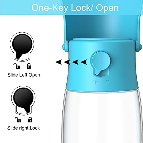 Gezimetie Dog Water Bottle - Foldable Dog Water Dispenser for Walking with Dog Waste Bag, Portable Pet Water Bottle for Travel, BPA Free Water Bottle for Cat, Rabbit,Puppy and Other Animal 300ML — view 4