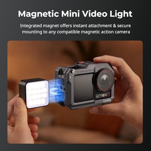 SMALLRIG Magnetic Video Light for Action Cameras, Mini Video Light with 500mAh Battery, 3000K-6000K, Detachable Cold Shoe Adapter, for DJI OSMO Nano Action 6/5/4/3 Pro, for Insta360 Ace Series - 5446 — view 4