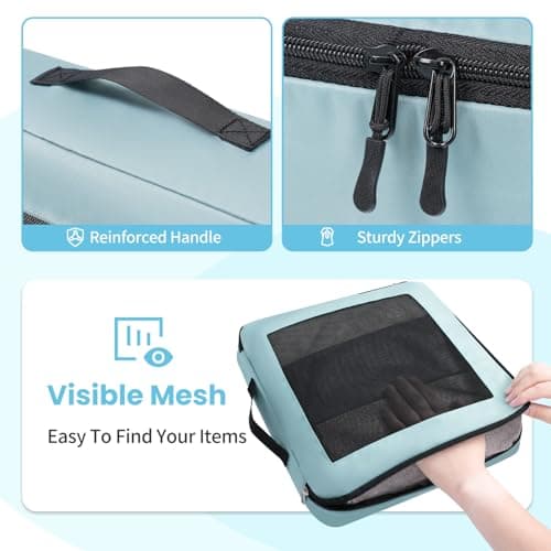Prezon Packing Cubes for Suitcase 8 Set, Lightweight Luggage Packing Organizers Packing Cubes for Travel Accessories - Teal — view 4