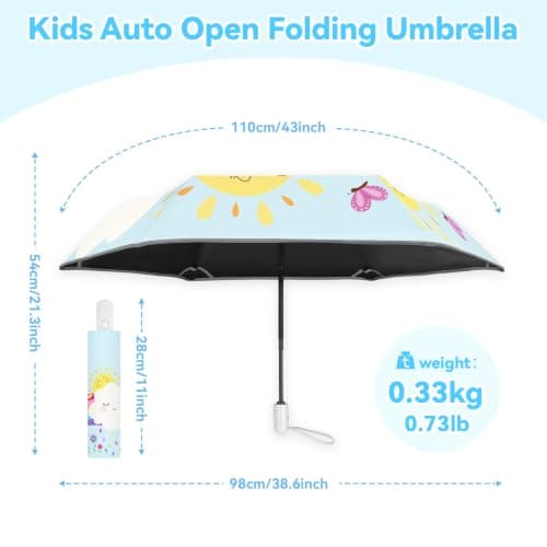 Kids Folding Umbrella Auto Open and Close, 6-Rib Reinforced Canopy for Kids — view 6