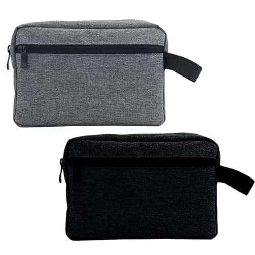 EUPSIIU 2 Pack Toiletry Bags, Toiletry Bag for Men, Waterproof Travel Toiletry Bag, Portable Wash Bag, Toiletries Bag with Handle for Men and Women, for Gym Shower Bathroom Travel (Black+Grey)