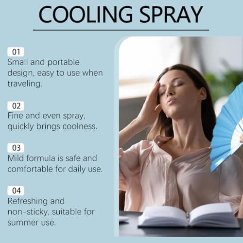 50ML Cooling Mist Spray for Face and Body,Hydrating Face Mist,Body Moisturiser Spray with Natural Formula,Travel Size Cooling Spray Mist,Keep Cool Feeling,Suitable for Hot Weather,Portable Design — view 3