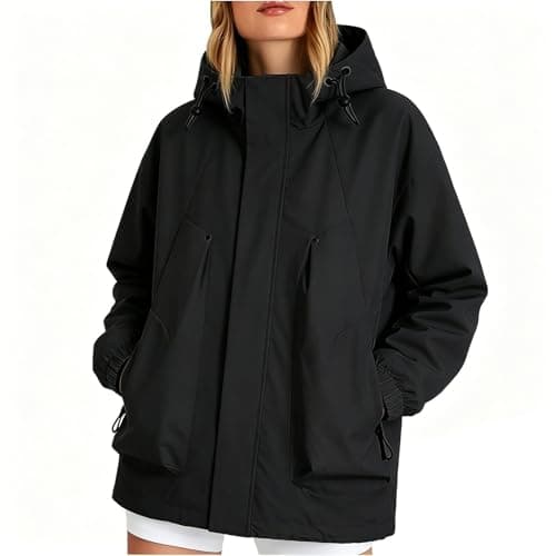 Lightweight Waterproof Jacket Women, Hooded Raincoat Windbreaker Coat