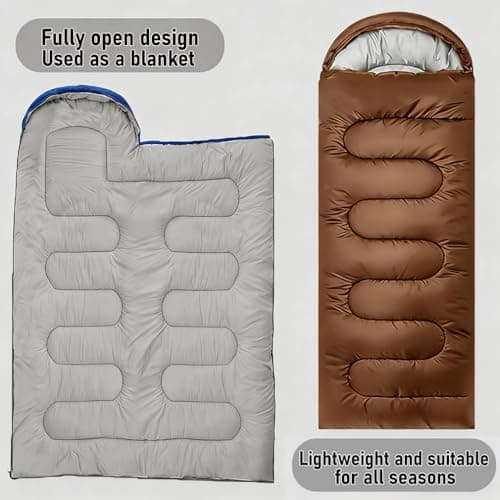 Sleeping Bags for Adults & Kids Sleeping Bag for 3-4 Season, Adult Blanket, Ultralight Carry Bag, Lightweight Compact, Soft for Outdoor Camping, Travel, Hiking (Beige Warm Weather 15-32°C) — view 3