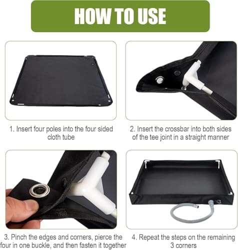 Bohrma Portable Shower Tray, 2-in-1 Foldable Camping Shower Base, Portable Shower Tray, Mobile with Drain Pipe, Foldable Shower Base, Portable, 80 x 80 x 10 cm, Durable Oxford Waterproof Tent Awning — view 4