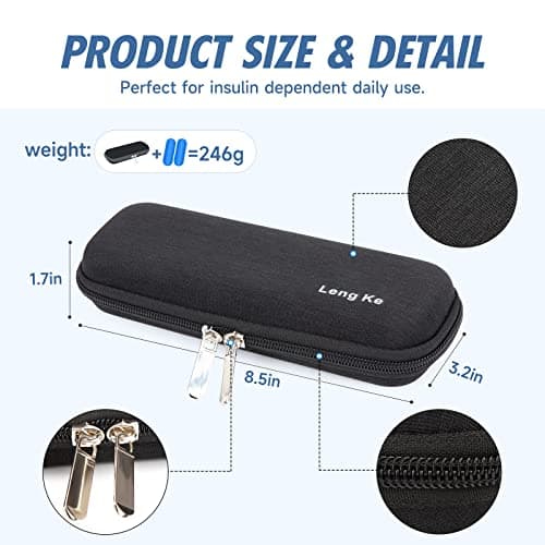 YOUSHARES Insulin Case with 2PCS Nylon Ice Packs - Medicine Cooler for Travel Insulin Cooler Travel Case Insulin Pen Case for Diabetic Supplies (Black) — view 4